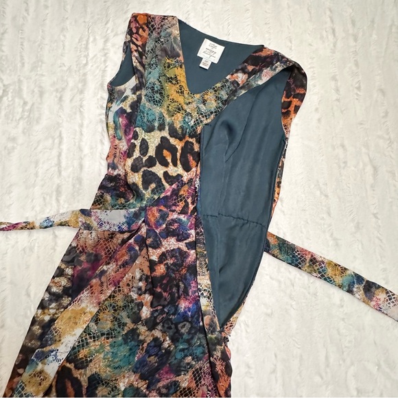 Suzi Chin for Maggy Boutique Fun Colorful Animal Print DresS Size 0P - Picture 7 of 11